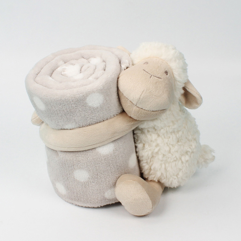 OEM 3D 100% Cashmere Polar Fleece Kids New Born Soft Plush Toy Sheep Lamb Animal Baby Swaddle Blanket