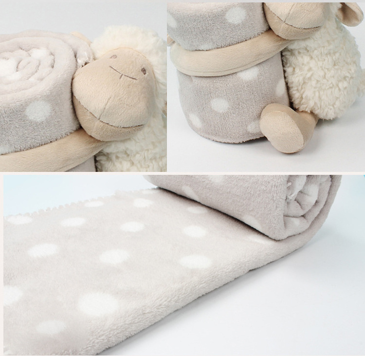 OEM 3D 100% Cashmere Polar Fleece Kids New Born Soft Plush Toy Sheep Lamb Animal Baby Swaddle Blanket