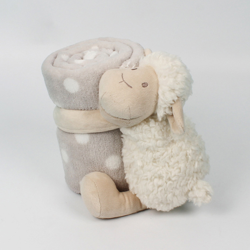 OEM 3D 100% Cashmere Polar Fleece Kids New Born Soft Plush Toy Sheep Lamb Animal Baby Swaddle Blanket