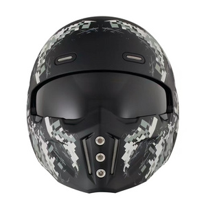 2024 High Quality 3/4 Half Helmet Motorcycle Open Face Sun Visor  Quick Release Buckle DOT Approved