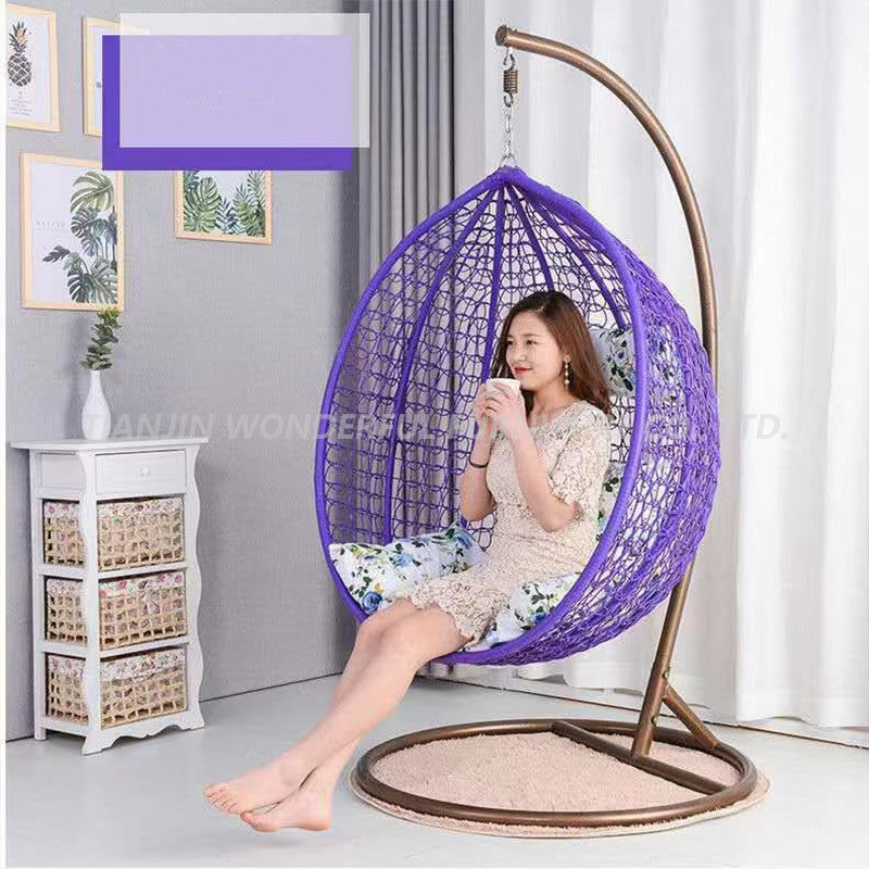 Wholesale Cheap Metal Garden Outdoor Patio Hanging Rattan Swing Egg Chair Camping Party Indoor Hanging Basket Chair With Stand