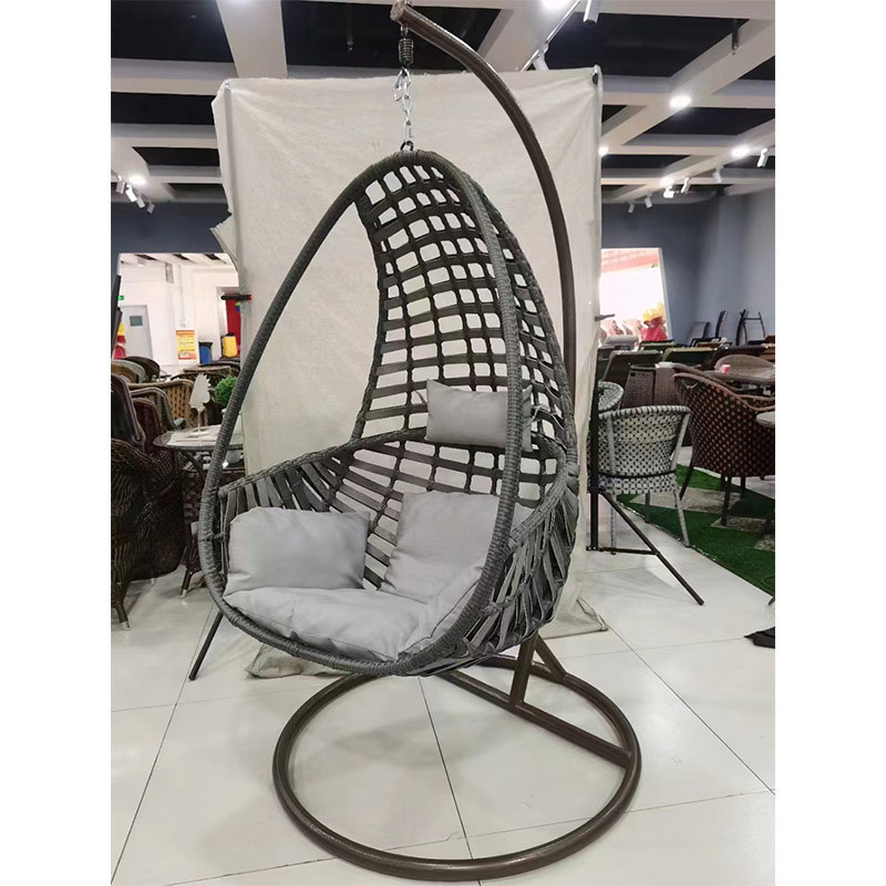 Hot Selling Garden Hanging Swing Chair Outdoor Restaurant Hotel Leisure Area Egg Shaped Double Seat Swing Chair