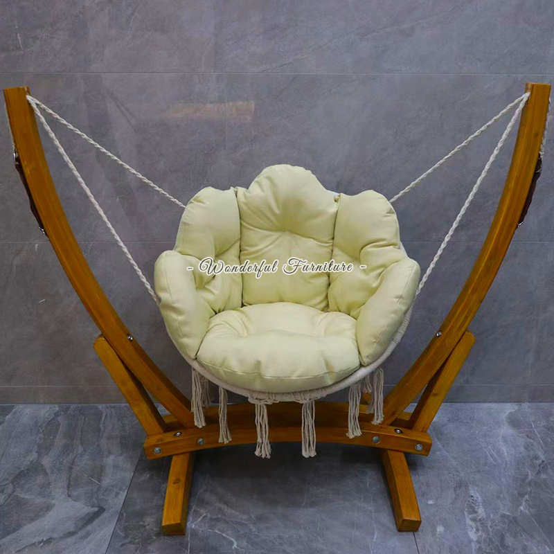 New Arrival Indoor And Outdoor Solid Wood Swing High Quality Durable Porch Swing