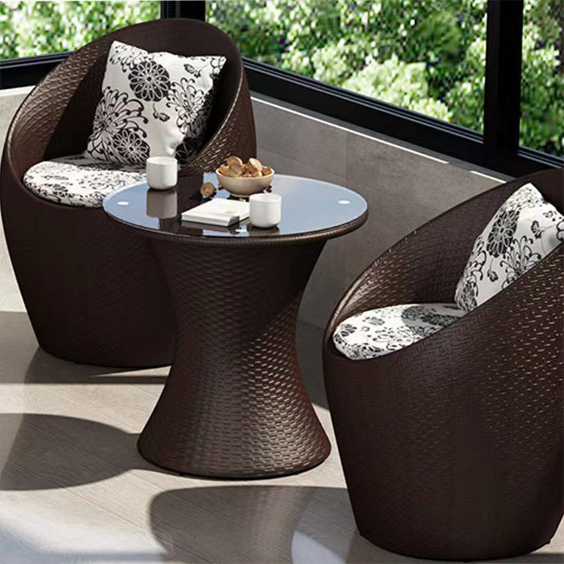 Unique Design Bird Nest Chair Rattan Patio Furniture Set Rattan Glass Top Tables And Chairs