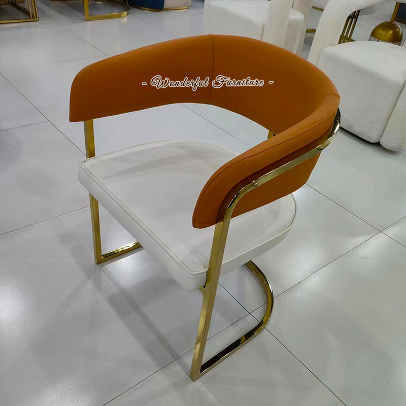 Wholesale White And Gold Lounge Cheap Hotel Accent Kitchen Chair Commercial Boutique Furniture