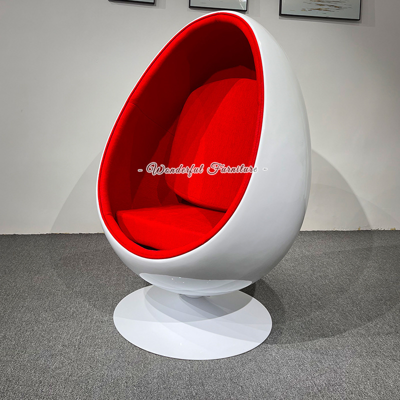 High Quality Super Cute White Fiber Glass Egg Shape Kids' Chair