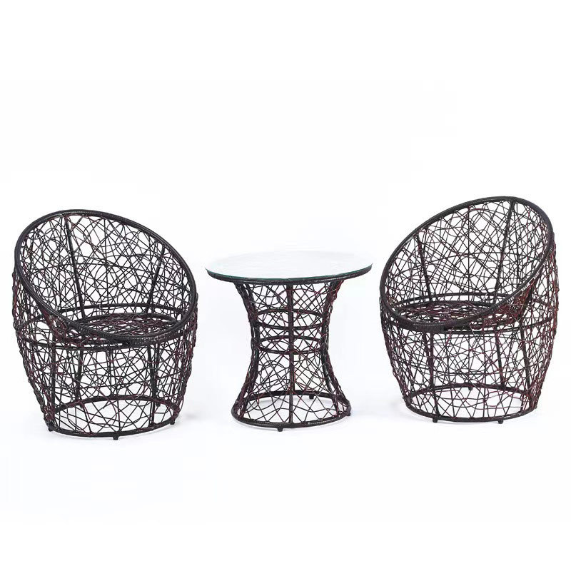 Garden Furniture Outdoor Rattan Dining Table Set Plastic Rattan Chair Set And Table Nest Chair