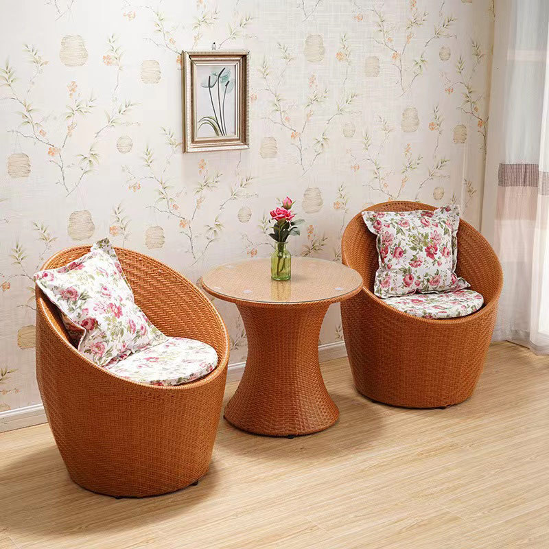 Unique Design Bird Nest Chair Rattan Patio Furniture Set Rattan Glass Top Tables And Chairs