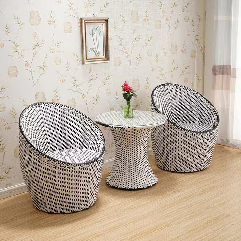 Unique Design Bird Nest Chair Rattan Patio Furniture Set Rattan Glass Top Tables And Chairs