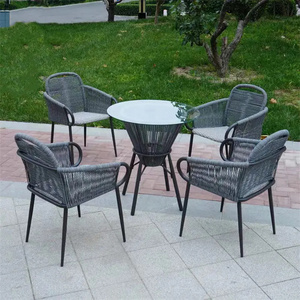 4 Persons Rattan Chair Simple  Design patio Outdoor Garden Leisure Rattan Dining Rope Chairs Furniture