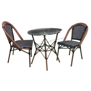 High Quality Outdoor Garden Furniture Plastic Rattan Dining Table And Chair Restaurant Patio Set