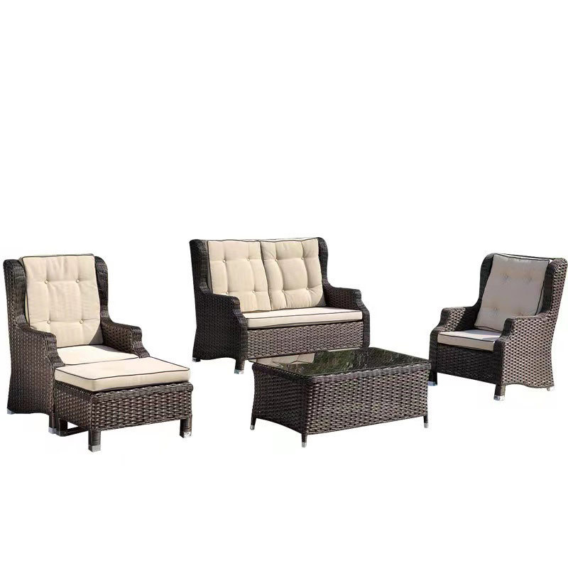 Garden Furniture Outdoor Rattan Living Sofa Set Loveseat Sofa Set Weave Wicker Sofa Set