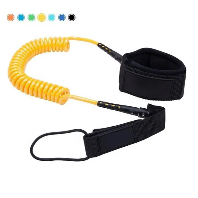 New Design 10ft 7mm TPU Bodyboard Kayak Paddle Board Surfboard Double Swivels Surfing Foot Leg Rope Ankle Leash Strap