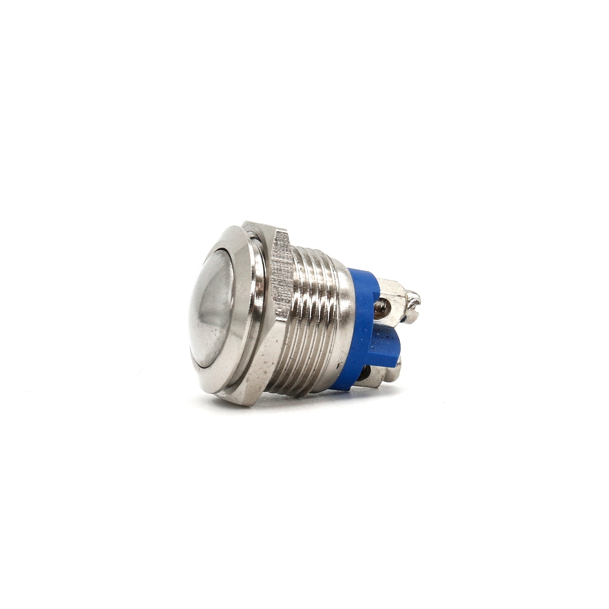 16MM Metal Buttons With Ball Head Blue Bottom Momentary Self-resetting 2 Screw Terminals Push Button Switches