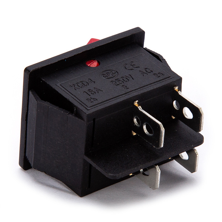 22MM 16A 250V AC KCD4 Rocker Switch With Light