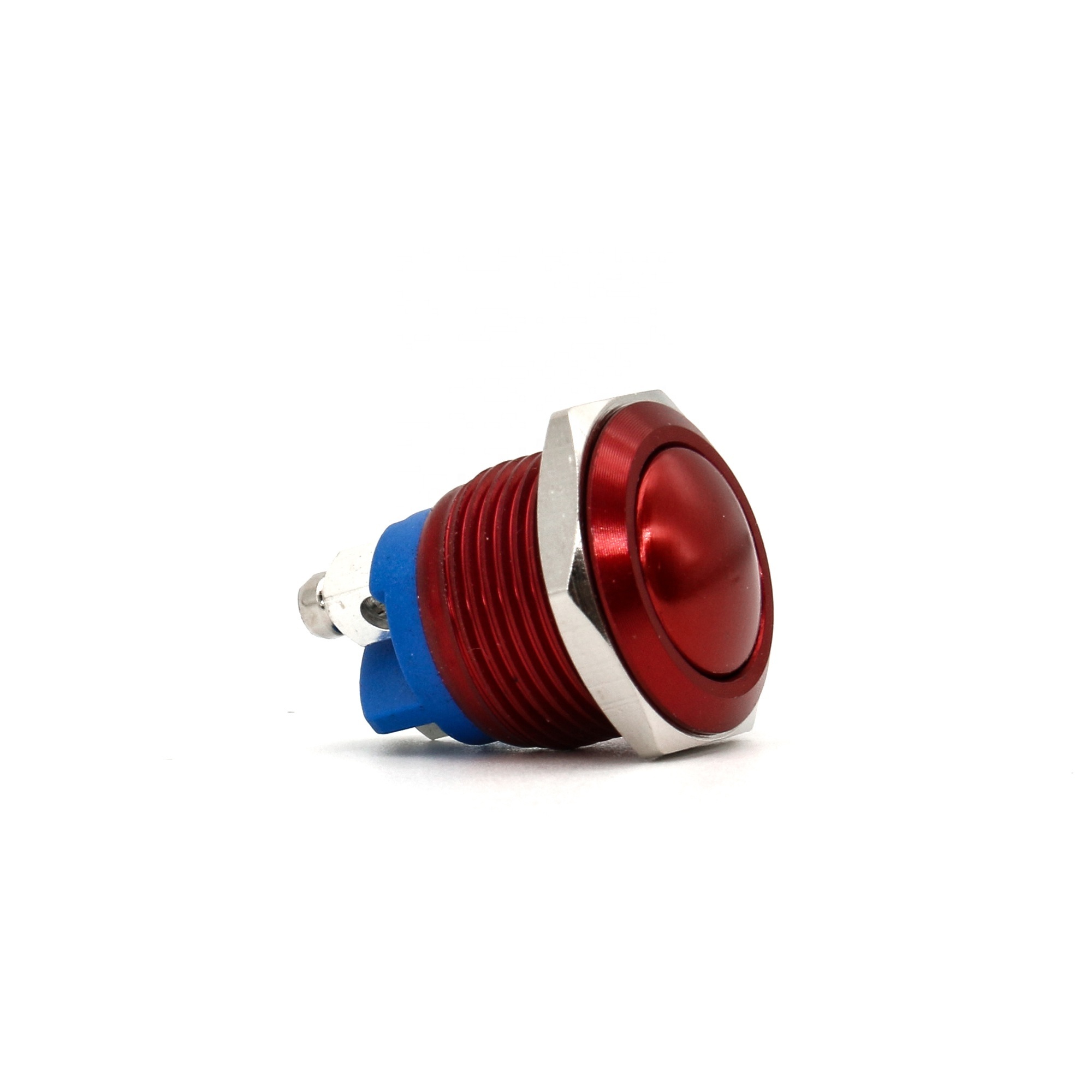 Ball Head Aluminium Oxide Red Button Blue Bottom Switches Self-resetting Momentary Push Button Switches