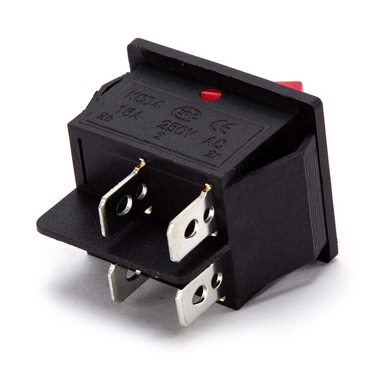 22MM 16A 250V AC KCD4 Rocker Switch With Light