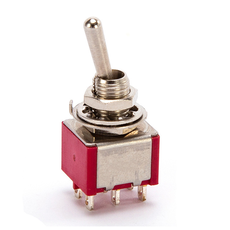 3p right angle switch  Toggle Switch SPDT ON-OFF-ON 3 Position 6 Pin Transmitter Toggle Switch Flatted handle on off