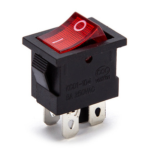 KCD1-104 Miniature Marine Rocker Switch 4 Pin Onoff Cam Switch With Led