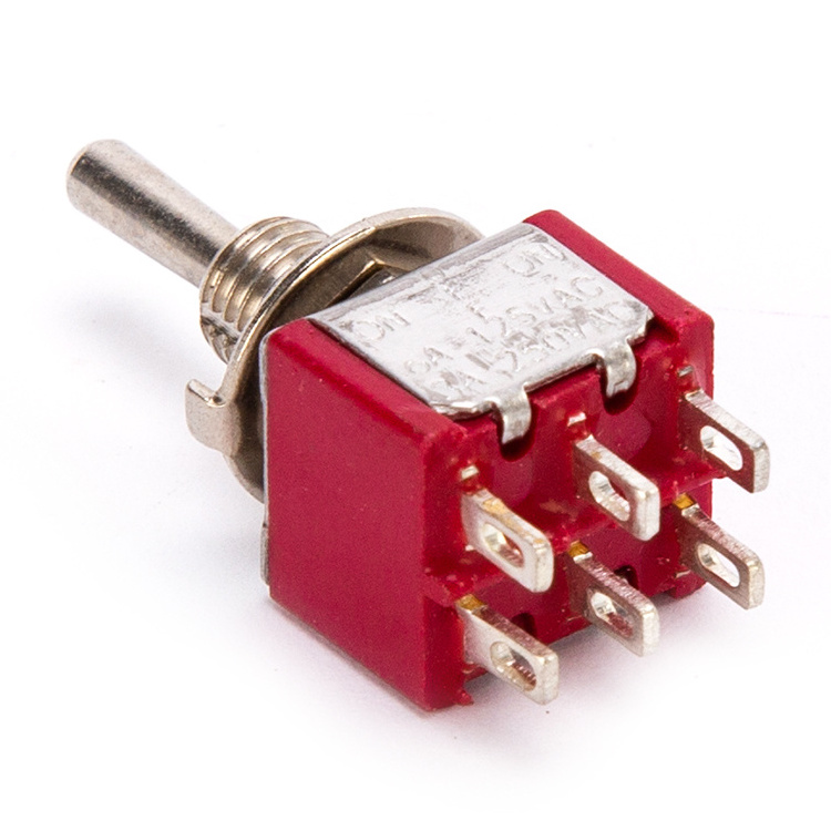 3p right angle switch  Toggle Switch SPDT ON-OFF-ON 3 Position 6 Pin Transmitter Toggle Switch Flatted handle on off