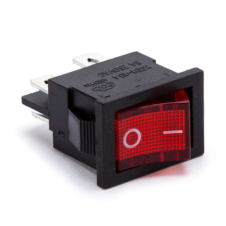 KCD1-104 Miniature Marine Rocker Switch 4 Pin Onoff Cam Switch With Led