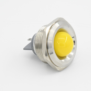 IP67 signal lamp 30mm metal indicator light waterproof switches 24V led indicator light metal push button ball head type