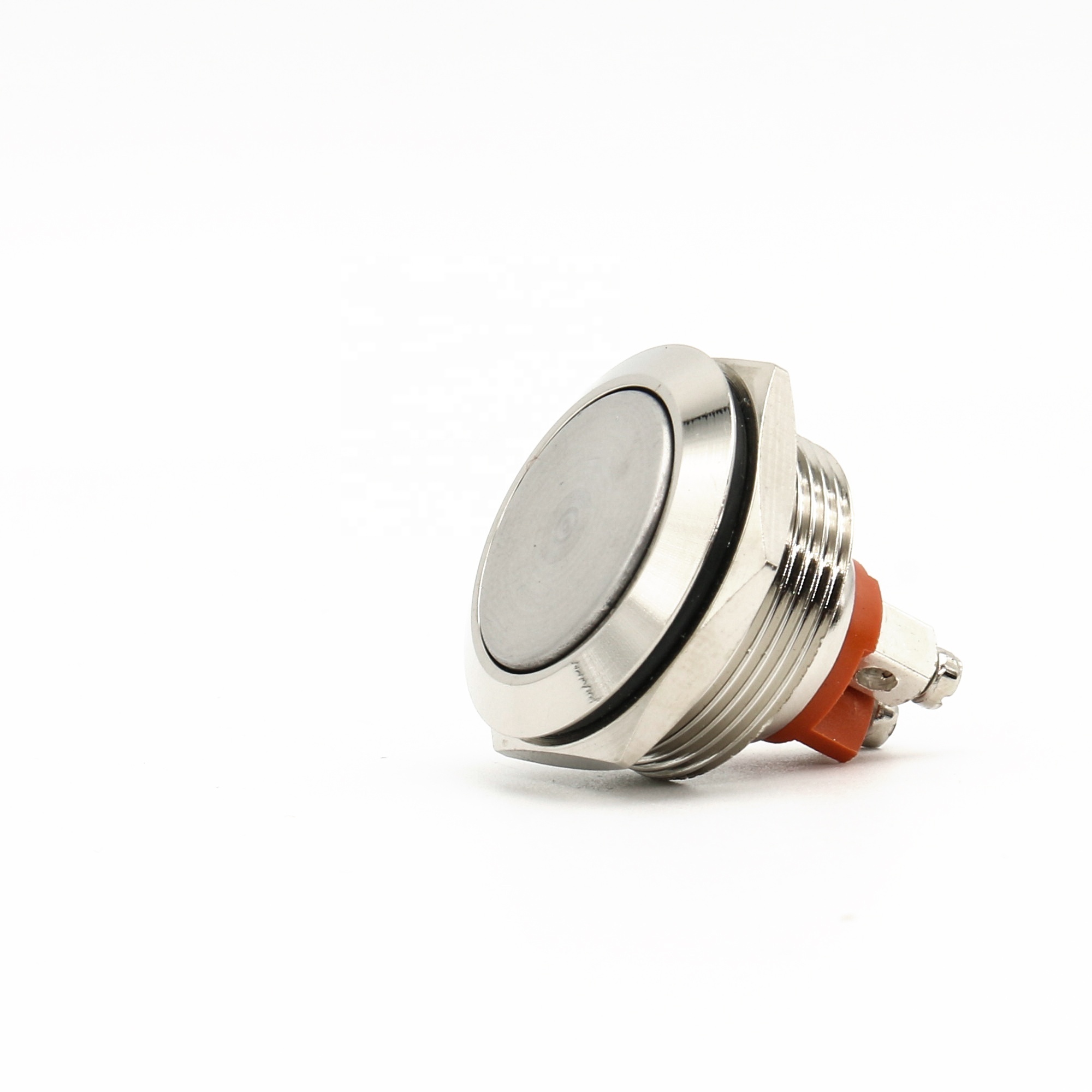 22mm Flat Head And Orange Bottom Button Switches Momentary Push Button Switch CE 5A IP65 Waterproof Small metal button switch