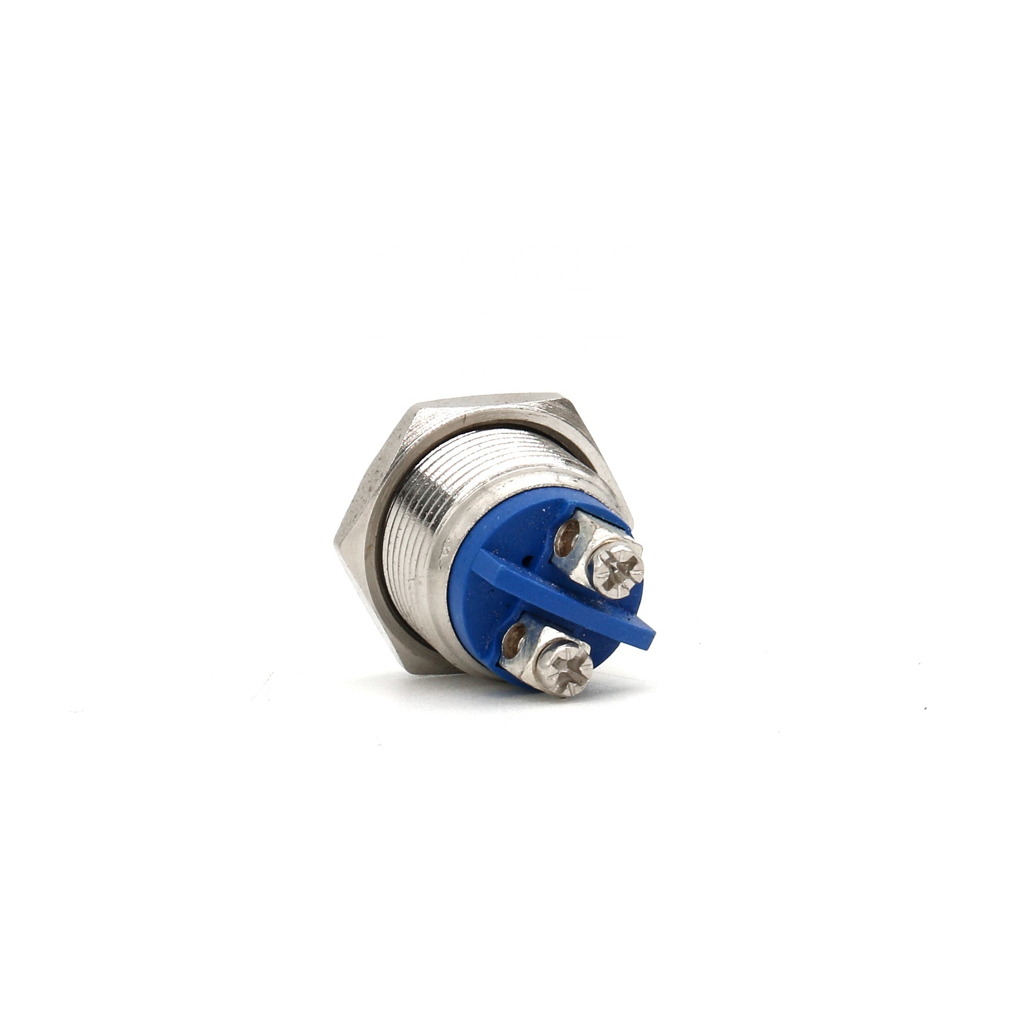 16MM Metal Buttons With Ball Head Blue Bottom Momentary Self-resetting 2 Screw Terminals Push Button Switches