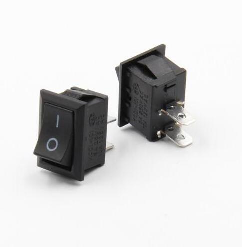 KCD101 2 Pins AC Black Rocker Switch 6A 125V