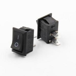 KCD101 2 Pins AC Black Rocker Switch 6A 125V