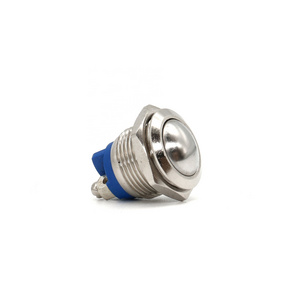 16MM Metal Buttons With Ball Head Blue Bottom Momentary Self-resetting 2 Screw Terminals Push Button Switches