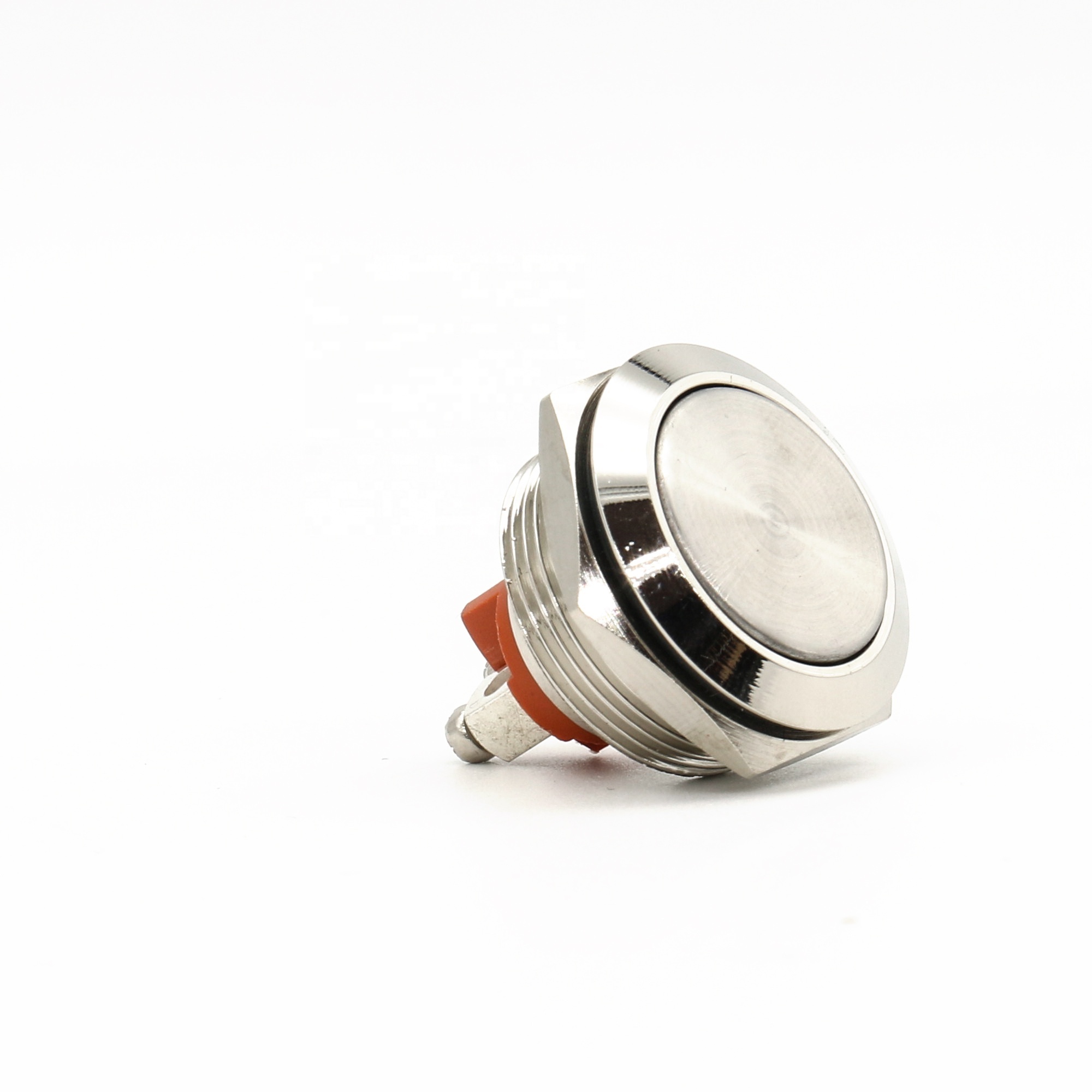 22mm Flat Head And Orange Bottom Button Switches Momentary Push Button Switch CE 5A IP65 Waterproof Small metal button switch