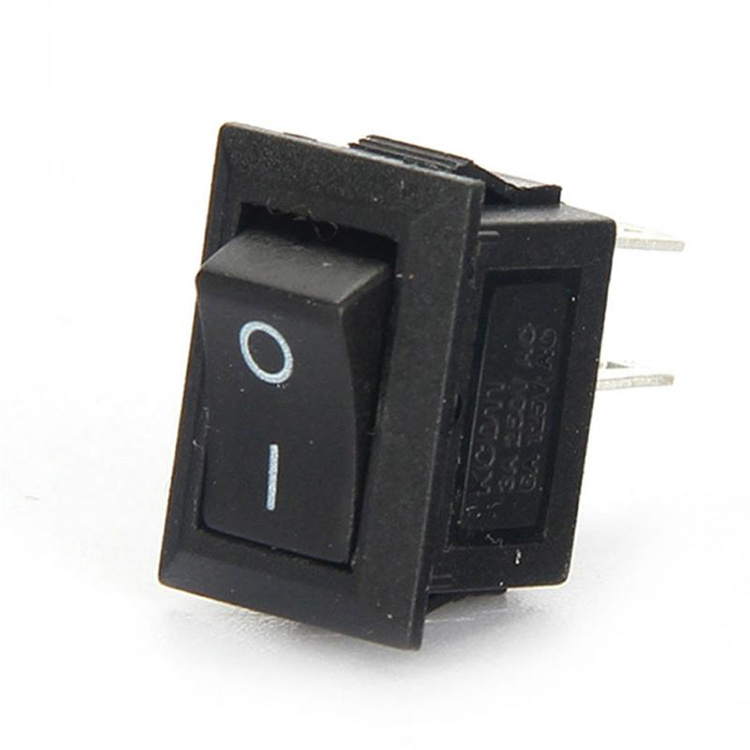 KCD101 2 Pins AC Black Rocker Switch 6A 125V