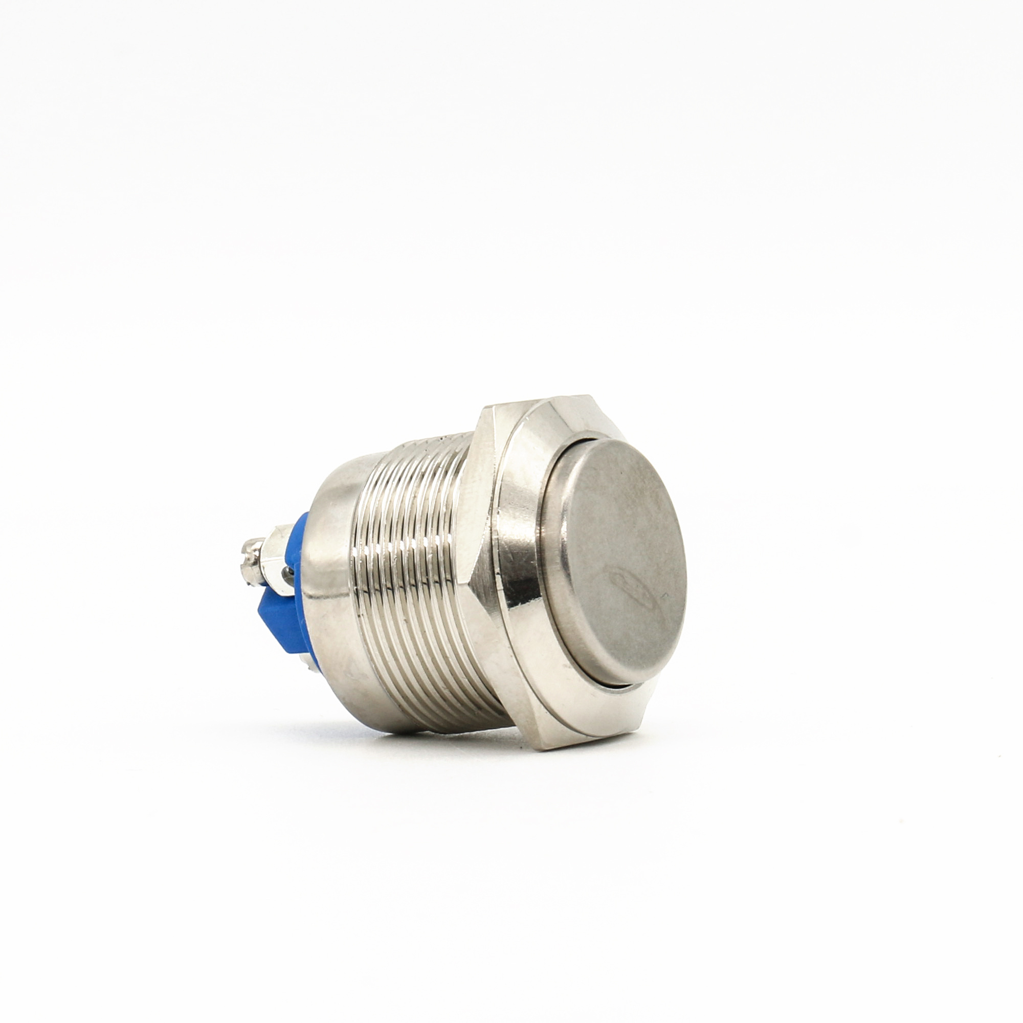 22mm High Head Blue Bottom Metal Button Switch Momentary Self-resetting Switch Push Button Industrial Buttons