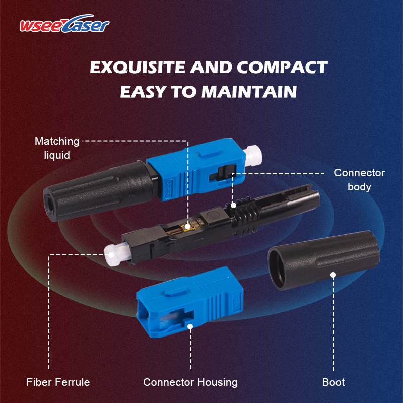 Factory Price FTTH Easy Optical Passive Components Drop Cable SM Fiber Optic SC APC UPC Quick Connector SC UPC Fast Connector