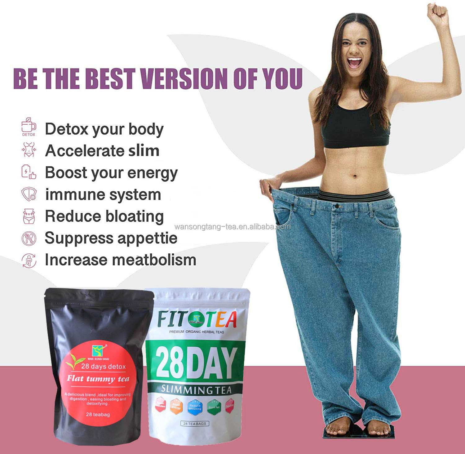 28 day fit tea winstown Wholesale healthy detox granules herbal weight loss slimming tea