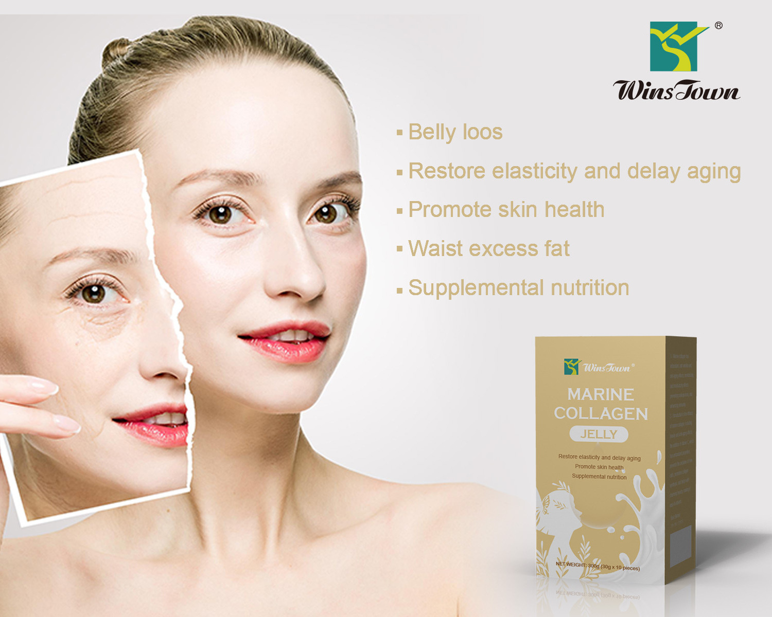 Private Label Beauty Pure Collagen protein Jelly Anti aging Skin Lightening care pills Marine Collagen Supplement