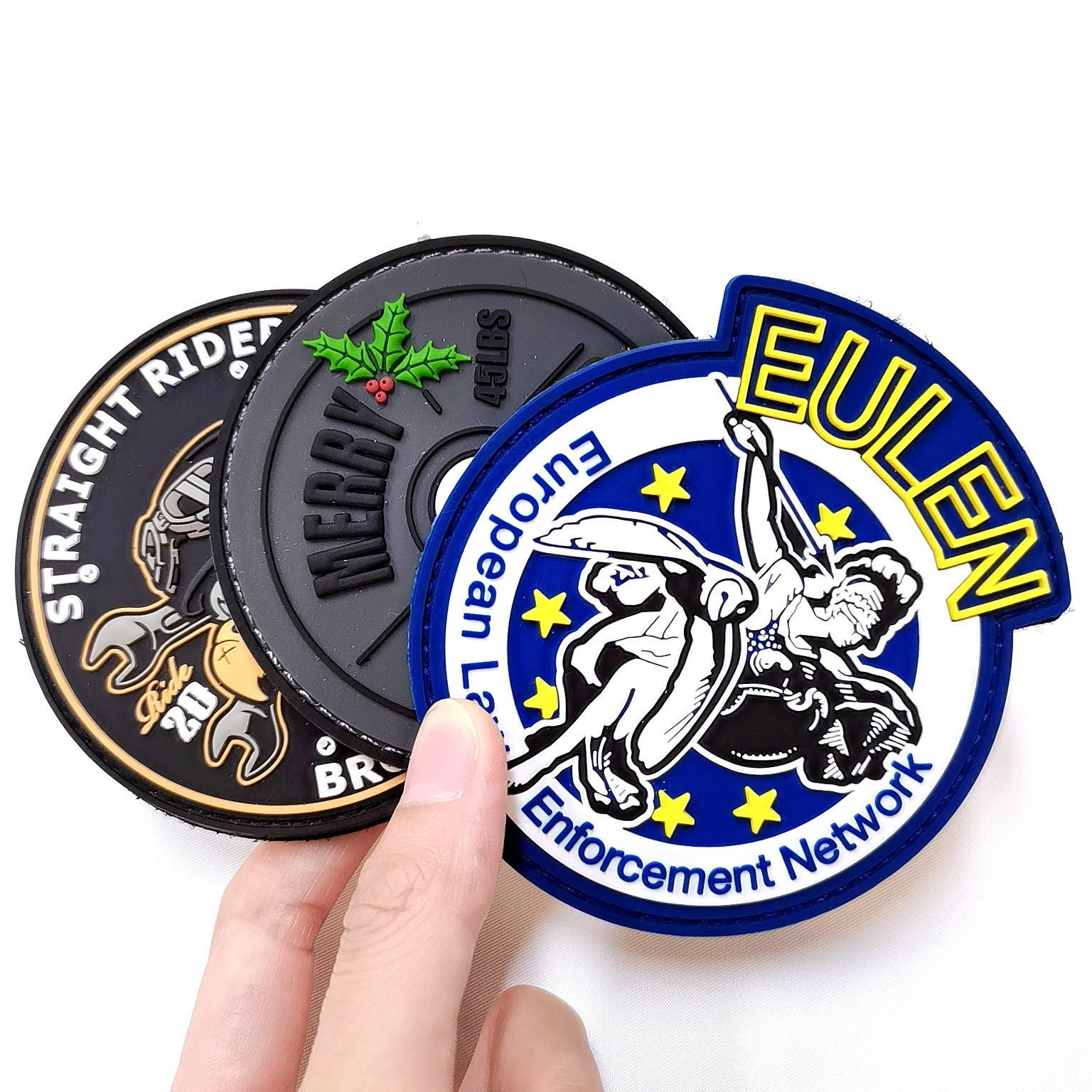 Factory soft pvc badge High quality plastic patch pvc rubber patch elastic rectangle hook and loop backing custom rubber patch