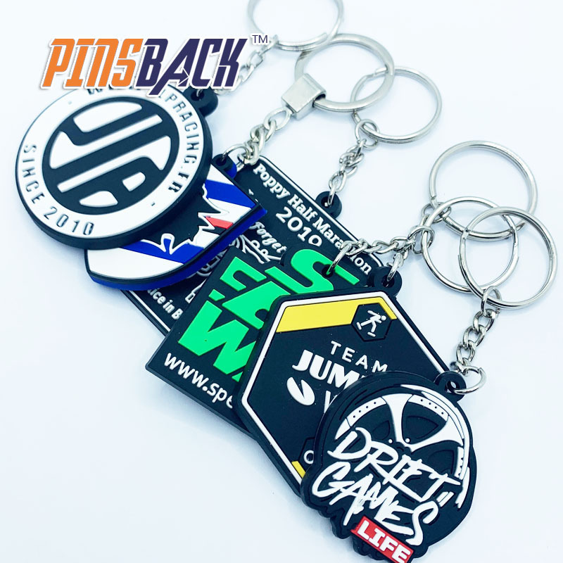 Embossed Custom keyring soft rubber Key Chain manufacturer metal Customized sport keyring Holder shaped key ring