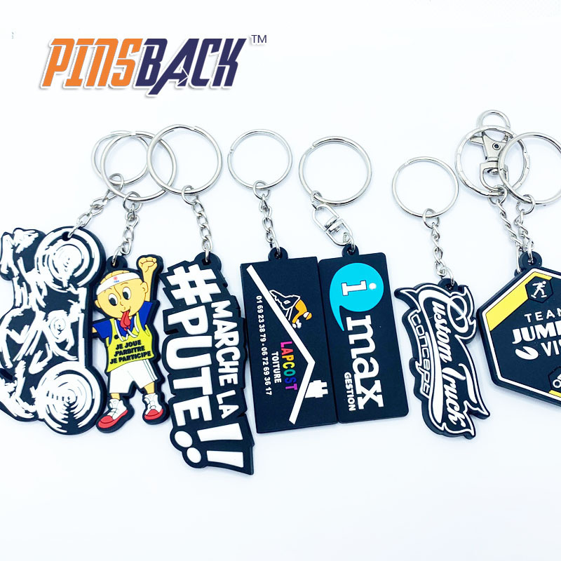 Embossed Custom keyring soft rubber Key Chain manufacturer metal Customized sport keyring Holder shaped key ring