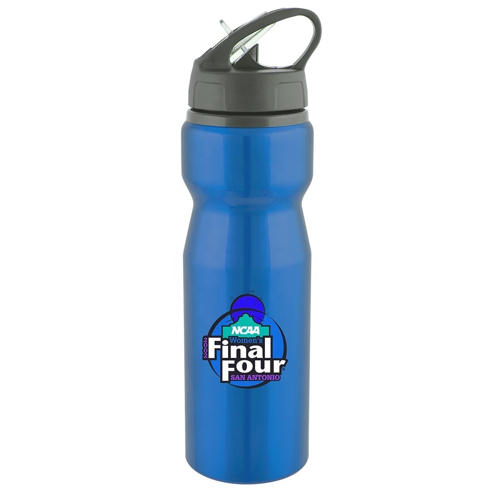 Eco Friendly 750ml Sport Aluminum Water Bottle Metal Steel Big Mouth Bottle with Straw Custom Logo Printing manufacture