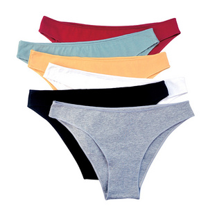 Women's Cotton Panties Female Underwear Solid Color Comfortable Briefs High Elasticity Underpants