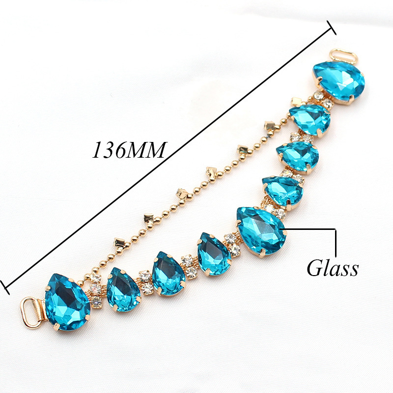 Rhinestone collar chain glass shoe flower DIY decoration herringbone slipper upper Rhinestone glass sandal accessories