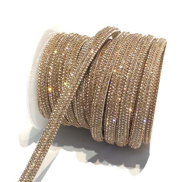 Wholesale Rhinestone Round Tube Rope DIY Clothing Decoration Crystal Ornament String for Shoes Accessories