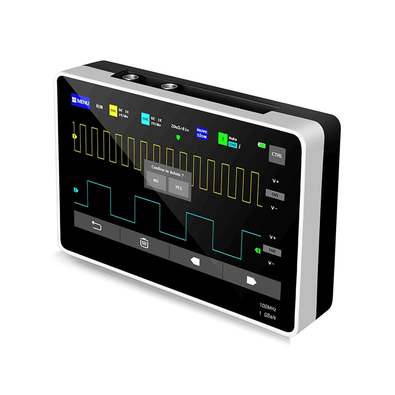 mini dual-channel digital touch panel tablet oscilloscope with 100M bandwidth and 1GS sampling rate