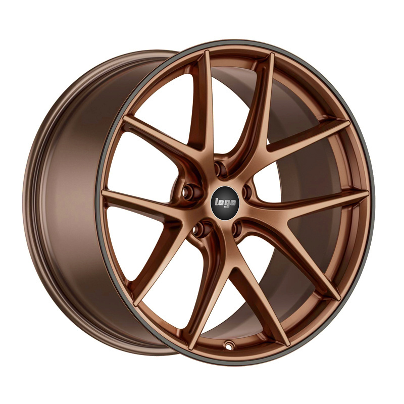 Custom Wheel Rims Deep Concave Brushed Bronze Polished Lip Rims 16 17x7j 7.5j 8j 9j 10j