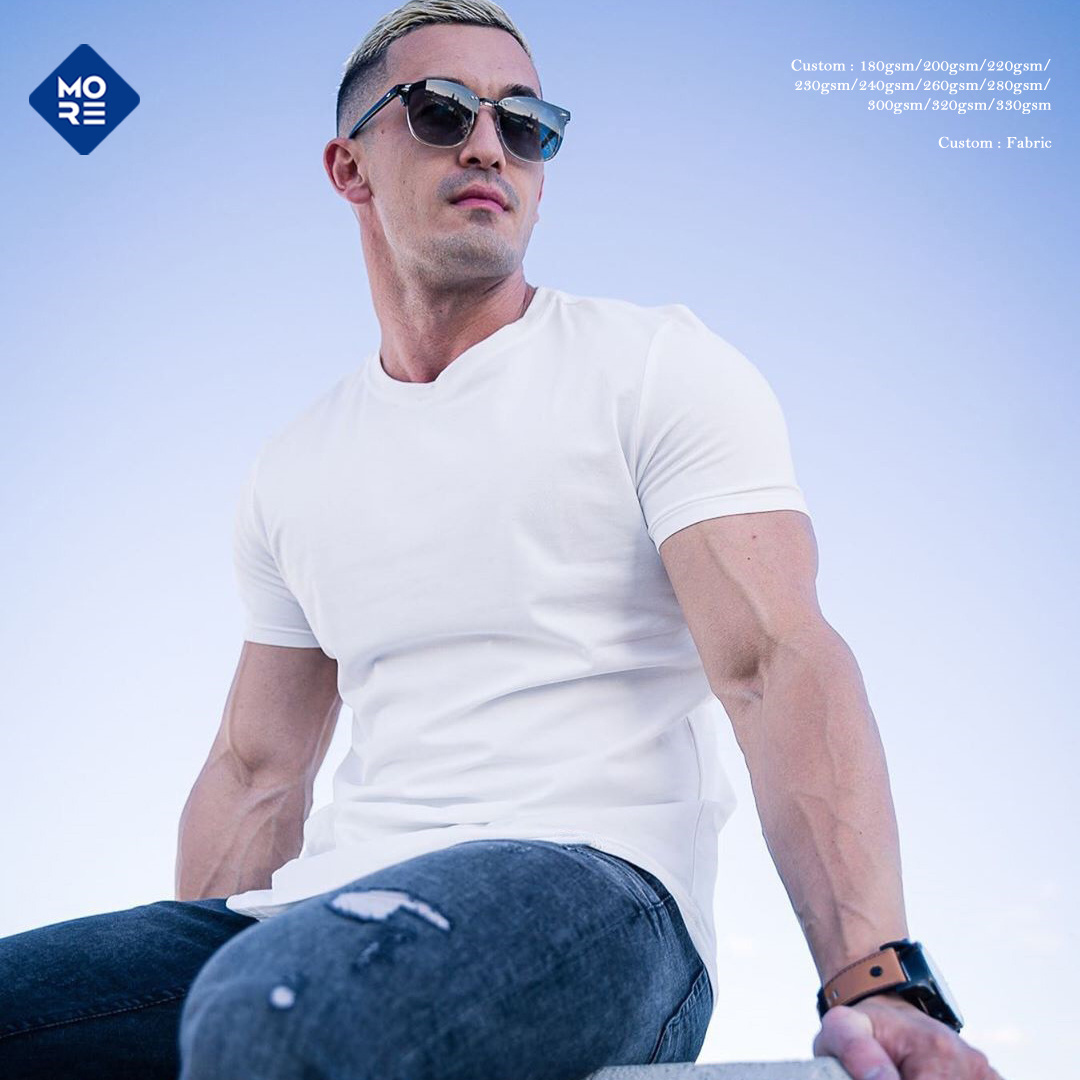 best clothing manufacturers curved hem cotton fitted plain men's t-shirts sport tshirt for men workout men's tshirt