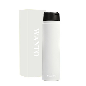 Wanto stainless steel vacuum flask sport durable double walled standard mouth tea coffee thermo water bottle