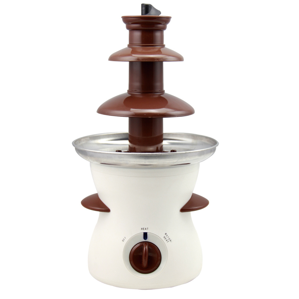 3 Tier Fondue Fountain-Electric Stainless Choco Dipping Warmer Machine, Keep Warm-for Melted Chocolate, Candy, Butter, Cheese