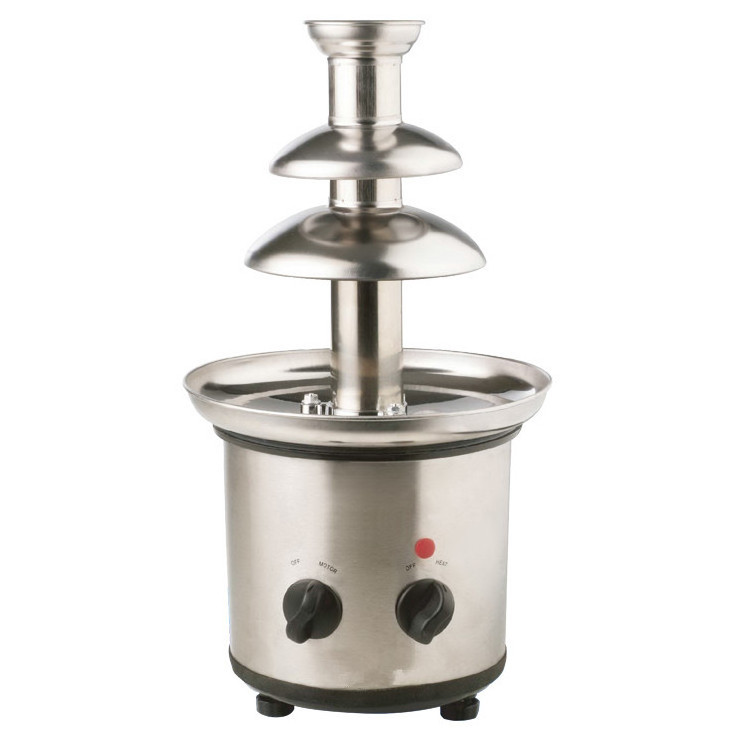 Electric 3-Tier Stainless Steel Chocolate Fountain, 3.3 Pounds 1.2 KGS Chocolate Capacity